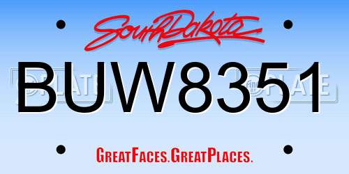 BUW8351 South Dakota License Plate