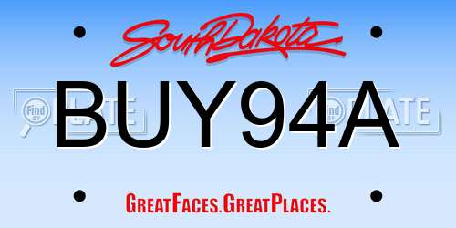 BUY94A South Dakota License Plate