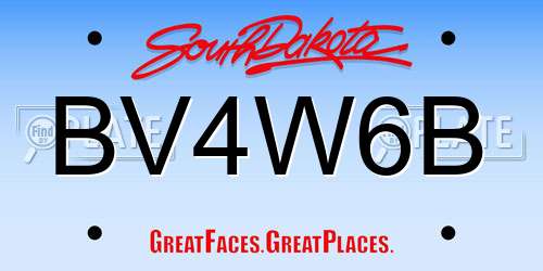 BV4W6B South Dakota License Plate