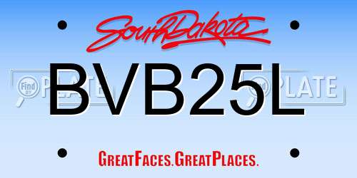 BVB25L South Dakota License Plate