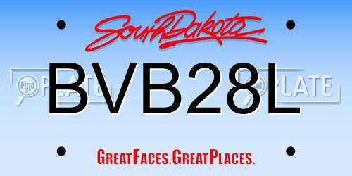 BVB28L South Dakota License Plate