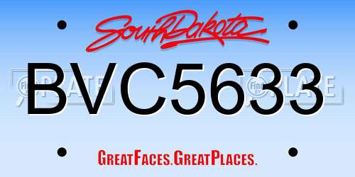 BVC5633 South Dakota License Plate