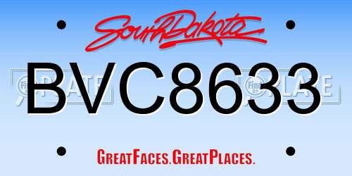 BVC8633 South Dakota License Plate