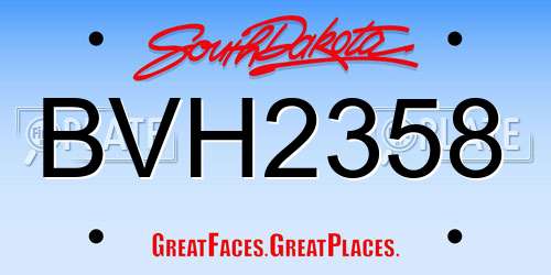 BVH2358 South Dakota License Plate