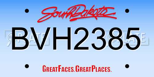 BVH2385 South Dakota License Plate