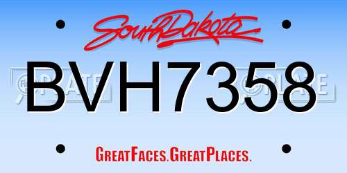 BVH7358 South Dakota License Plate
