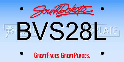 BVS28L South Dakota License Plate