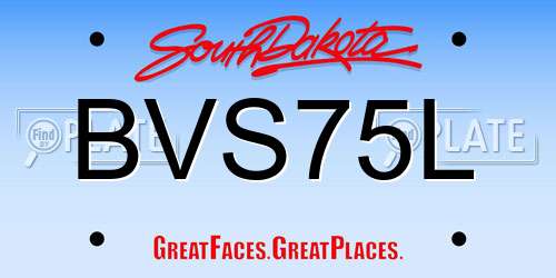 BVS75L South Dakota License Plate