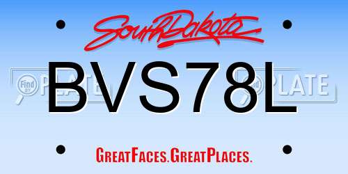 BVS78L South Dakota License Plate