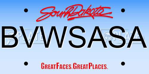 BVWSASA South Dakota License Plate
