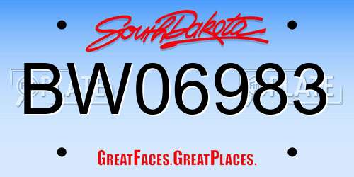 BW06983 South Dakota License Plate