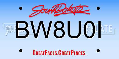 BW8U0I South Dakota License Plate