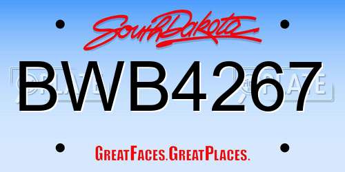 BWB4267 South Dakota License Plate