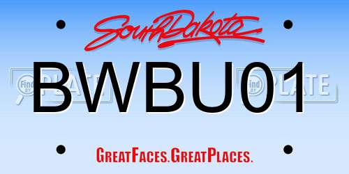 BWBU01 South Dakota License Plate