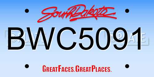 BWC5091 South Dakota License Plate