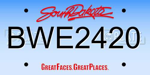 BWE2420 South Dakota License Plate