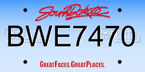 BWE7470 South Dakota License Plate