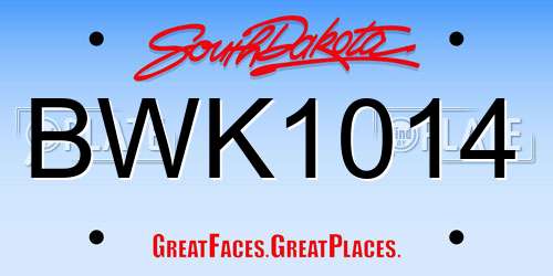 BWK1014 South Dakota License Plate