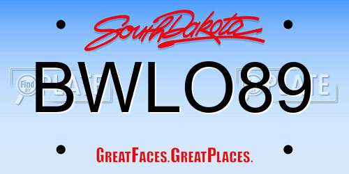 BWLO89 South Dakota License Plate