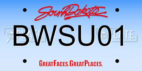 BWSU01 South Dakota License Plate