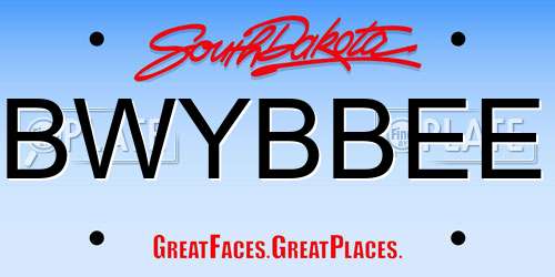 BWYBBEE South Dakota License Plate