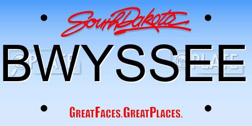 BWYSSEE South Dakota License Plate