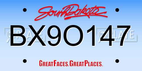 BX9O147 South Dakota License Plate