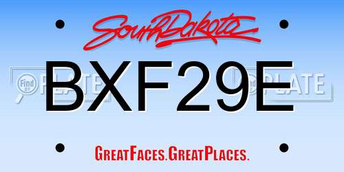 BXF29E South Dakota License Plate