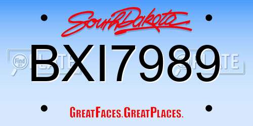 BXI7989 South Dakota License Plate