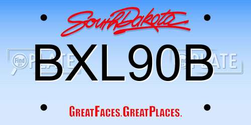 BXL90B South Dakota License Plate