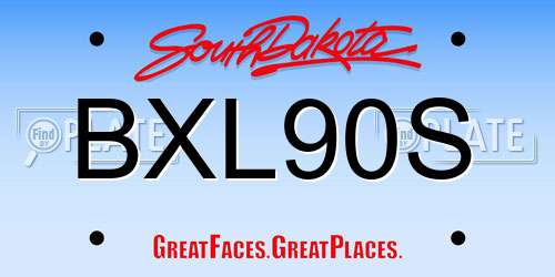 BXL90S South Dakota License Plate