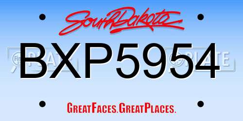 BXP5954 South Dakota License Plate
