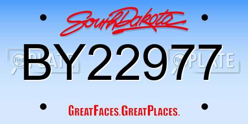 BY22977 South Dakota License Plate