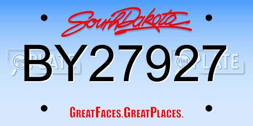 BY27927 South Dakota License Plate