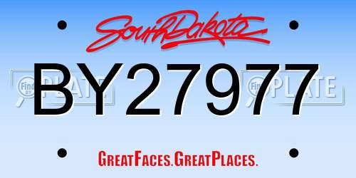 BY27977 South Dakota License Plate