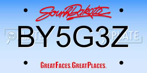 BY5G3Z South Dakota License Plate