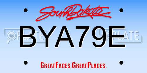 BYA79E South Dakota License Plate