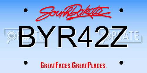 BYR42Z South Dakota License Plate