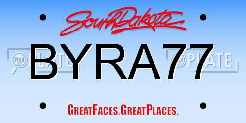 BYRA77 South Dakota License Plate