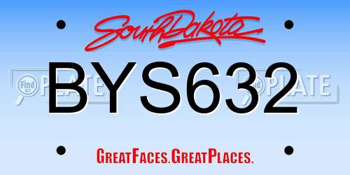 BYS632 South Dakota License Plate