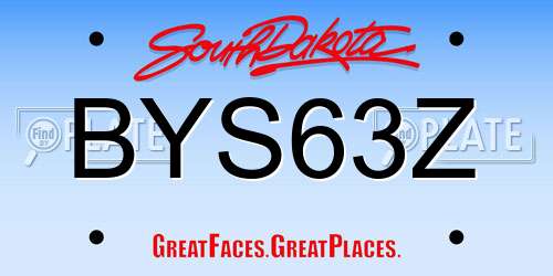 BYS63Z South Dakota License Plate