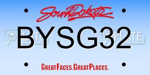 BYSG32 South Dakota License Plate