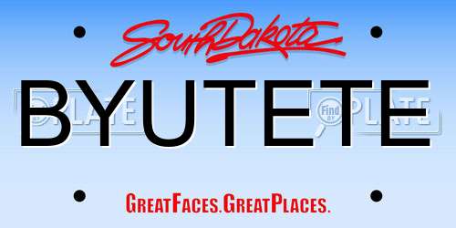 BYUTETE South Dakota License Plate