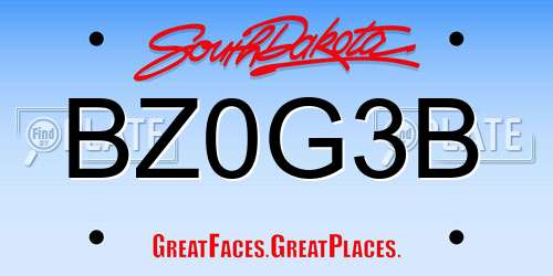 BZ0G3B South Dakota License Plate