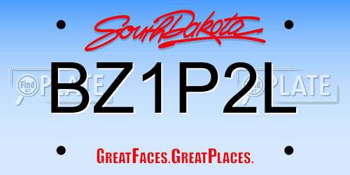 BZ1P2L South Dakota License Plate