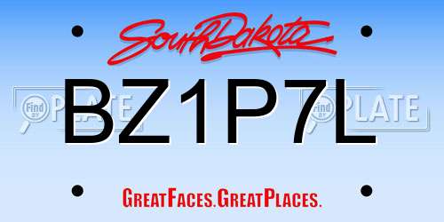 BZ1P7L South Dakota License Plate