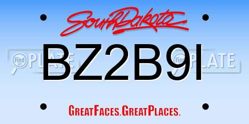 BZ2B9I South Dakota License Plate