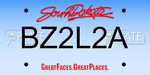 BZ2L2A South Dakota License Plate