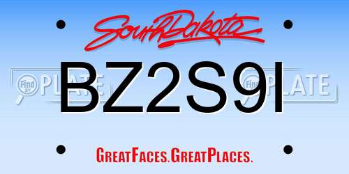 BZ2S9I South Dakota License Plate