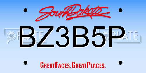 BZ3B5P South Dakota License Plate